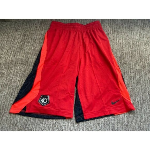 Men's Small Nike KD Dri Fit Basketball Shorts Side pockets Red Black - Picture 1 of 4